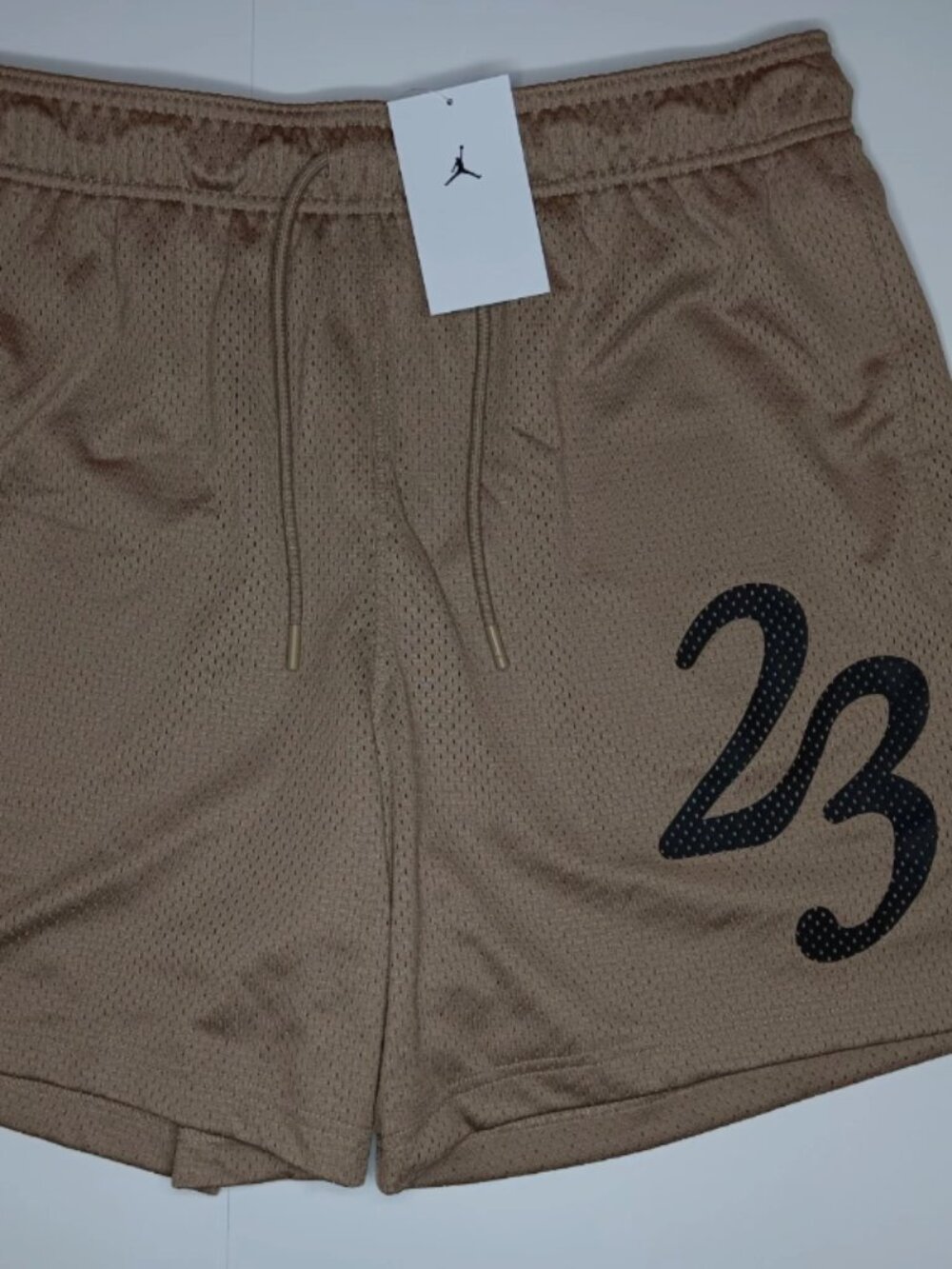 Nike Air Jordan MVP Men's Tan Mesh Shorts 23 Logo Size Large New